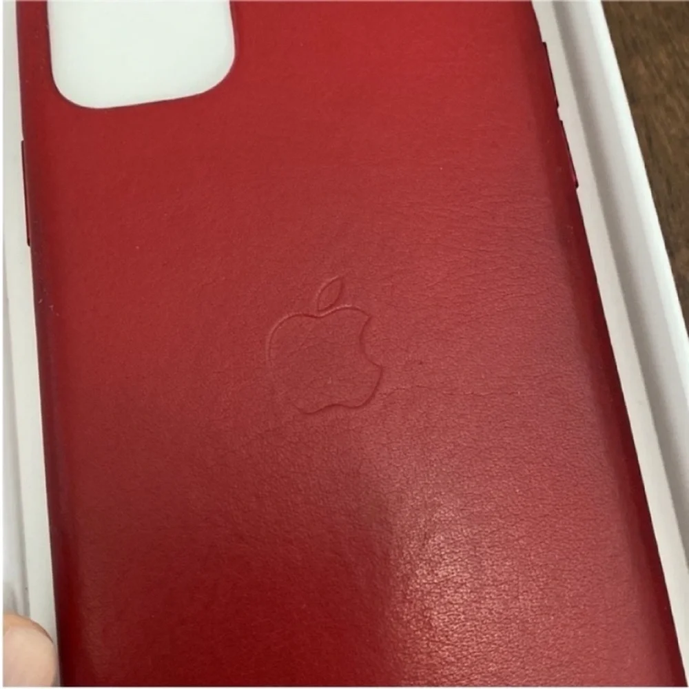 Apple iPhone 11 Pro Max Leather Case Phone Cover RED